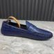 Shade Moccasins мокасини сині шкіряні з тисненням під крокодила 2836 фото 8