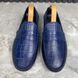 Shade Moccasins мокасини сині шкіряні з тисненням під крокодила 2836 фото 5