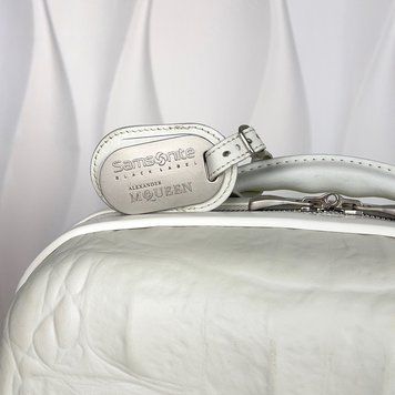 Alexander Mcqueen Spinner Trolley Suitcase Crocodile Embossed Plastic
