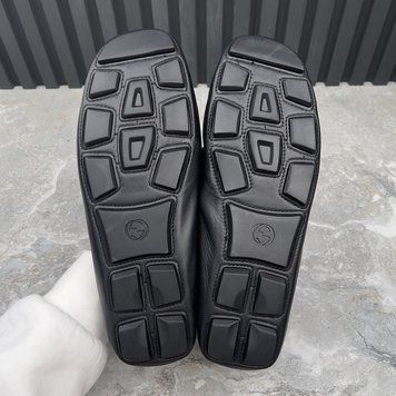 Double G Web Moccasins Black Leather
