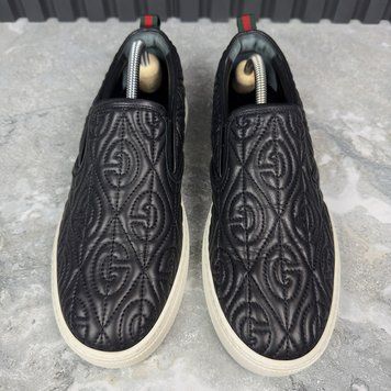 Dublin Web Rhombus Slipon Sneakers Black Leather