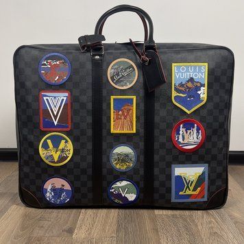 Sirius 55 Damier Boston Bag валіза з патчами із зображенням Альп 3428 фото