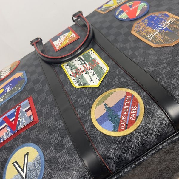 Sirius 55 Damier Boston Bag валіза з патчами із зображенням Альп 3428 фото