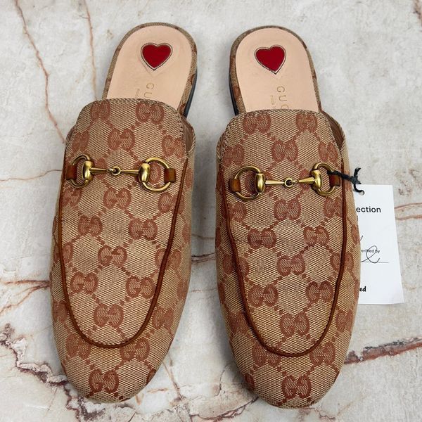 Princetown Horsebit Supreme Monogram Mule Beige Canvas