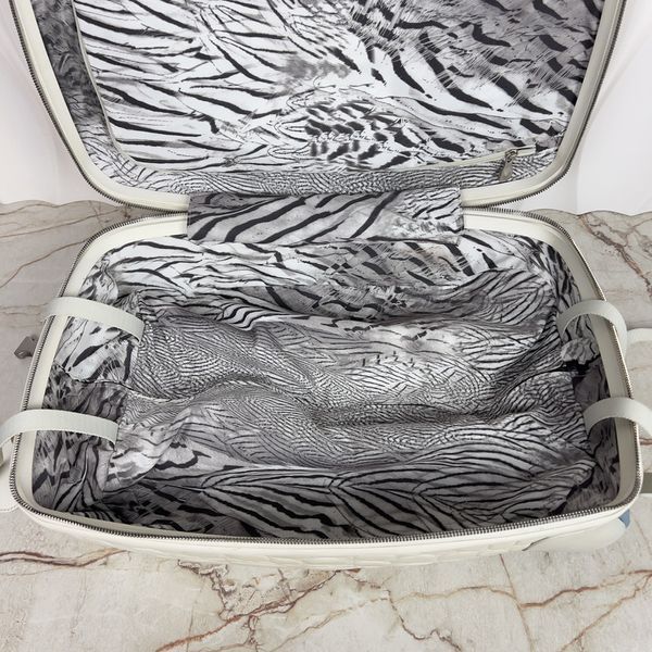 Alexander Mcqueen Spinner Trolley Suitcase Crocodile Embossed Plastic