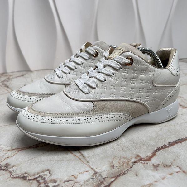 Sneakers Embossed Monogram Ivory Leather
