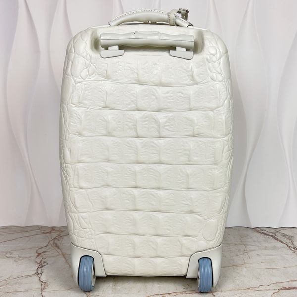 Alexander Mcqueen Spinner Trolley Suitcase Crocodile Embossed Plastic
