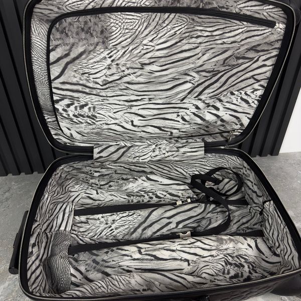 x Al.McQueen Suitcase Luggage Black Crocodile Embossed