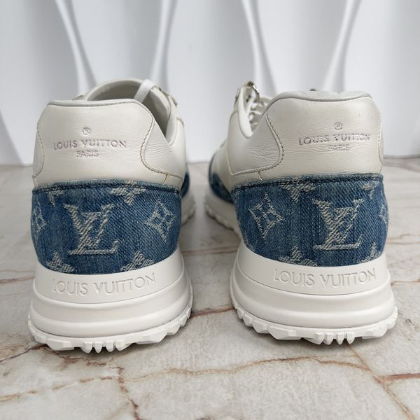 Run Away кросівки білі шкіряні Monogram Denim 3887 фото