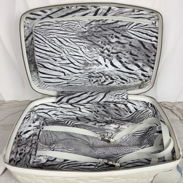Alexander Mcqueen Spinner Trolley Suitcase Crocodile Embossed Plastic