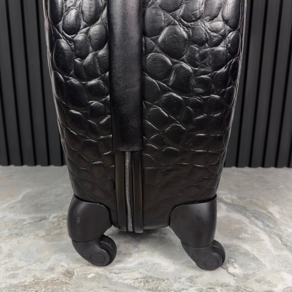 x Al.McQueen Suitcase Luggage Black Crocodile Embossed