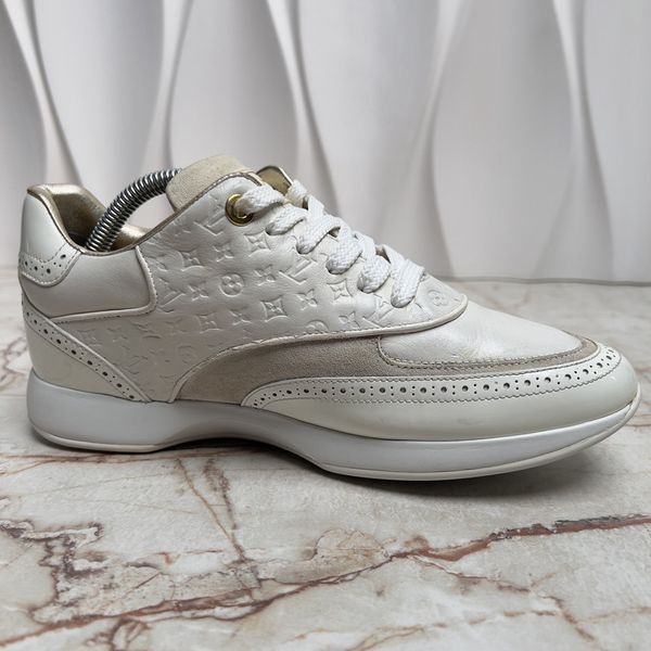 Sneakers Embossed Monogram Ivory Leather