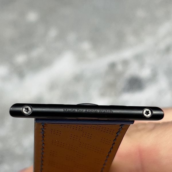 Apple Watch Hermes H Diagonal Blue Textured Epsom Leather 45 mm