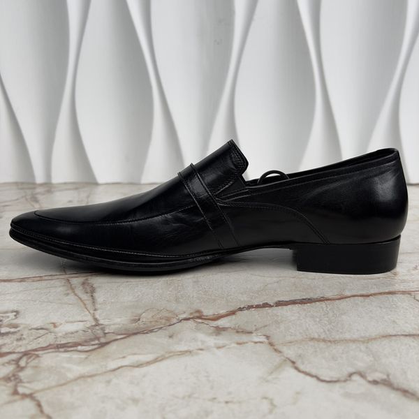 Класичне взуття лофери чорні шкіряні BDSHOES фото