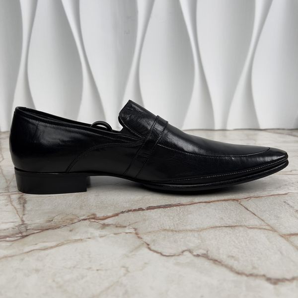 Класичне взуття лофери чорні шкіряні BDSHOES фото