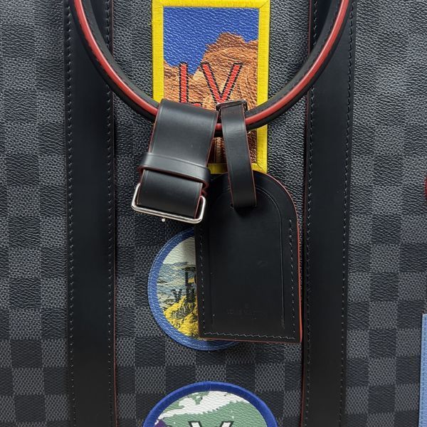 Sirius 55 Damier Boston Bag валіза з патчами із зображенням Альп 3428 фото