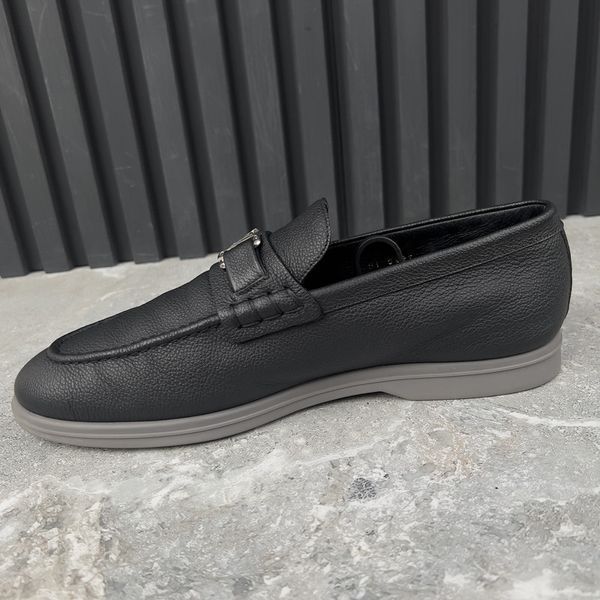 LV Estate Loafers Black Grained Leather