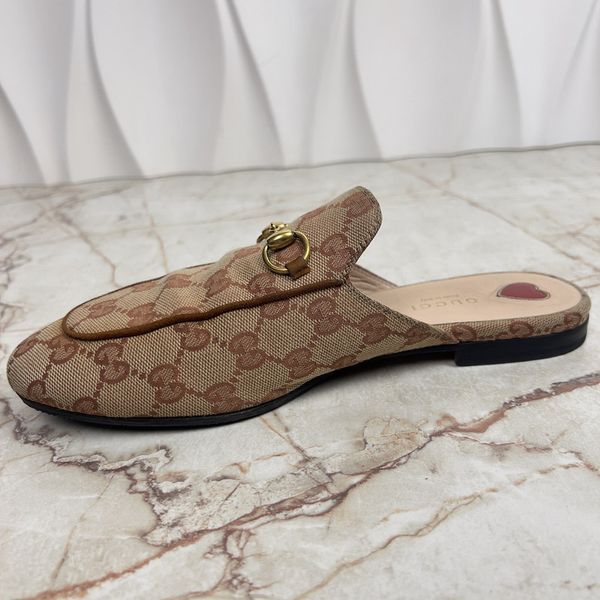 Princetown Horsebit Supreme Monogram Mule Beige Canvas