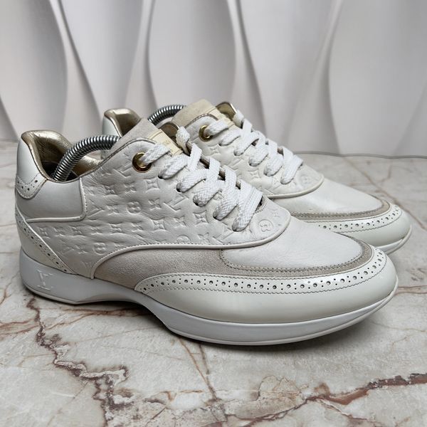 Sneakers Embossed Monogram Ivory Leather