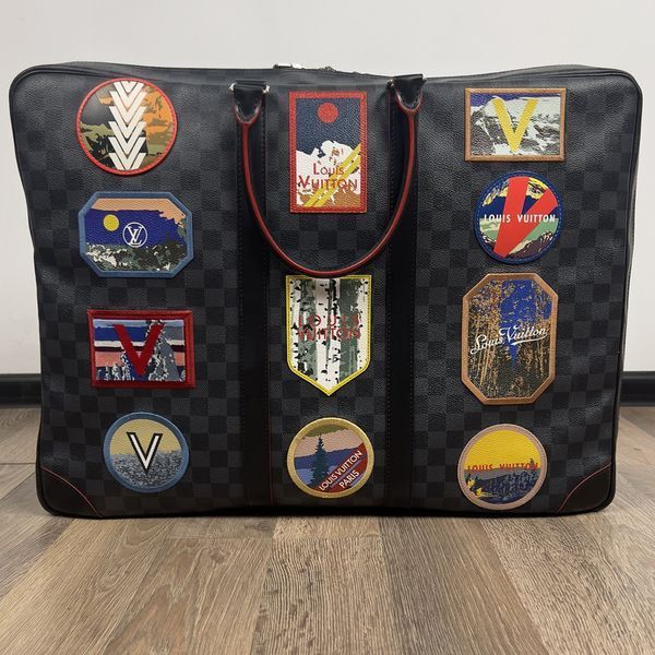 Sirius 55 Damier Boston Bag валіза з патчами із зображенням Альп 3428 фото