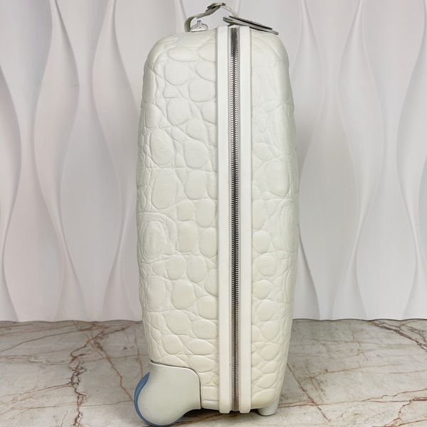 Alexander Mcqueen Spinner Trolley Suitcase Crocodile Embossed Plastic