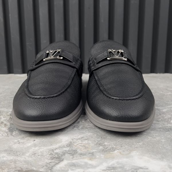 LV Estate Loafers Black Grained Leather
