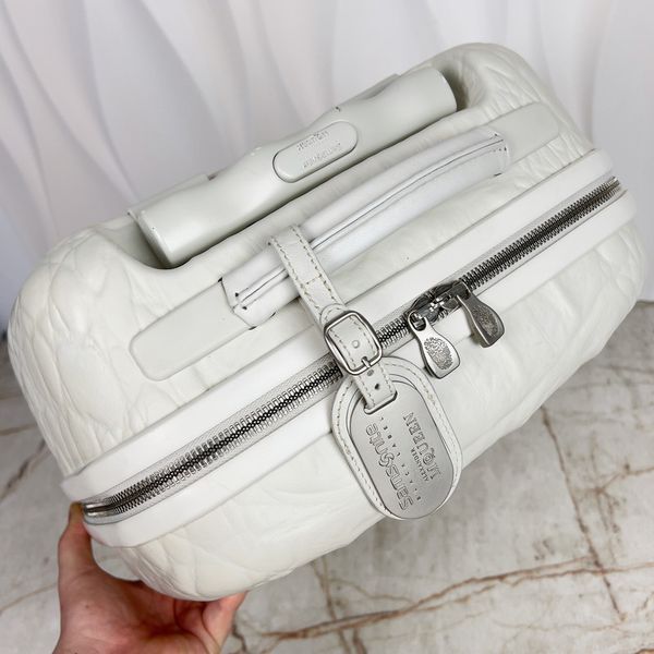 Alexander Mcqueen Spinner Trolley Suitcase Crocodile Embossed Plastic