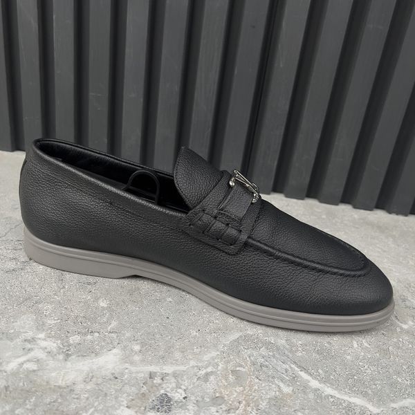 LV Estate Loafers Black Grained Leather