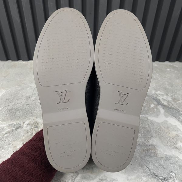 LV Estate Loafers Black Grained Leather