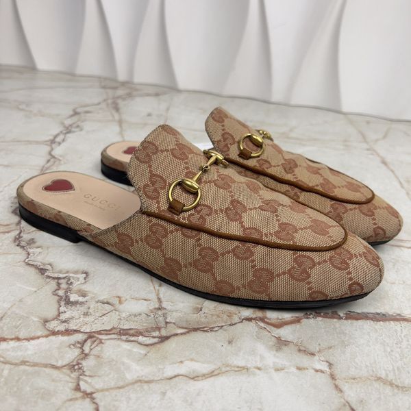 Princetown Horsebit Supreme Monogram Mule Beige Canvas