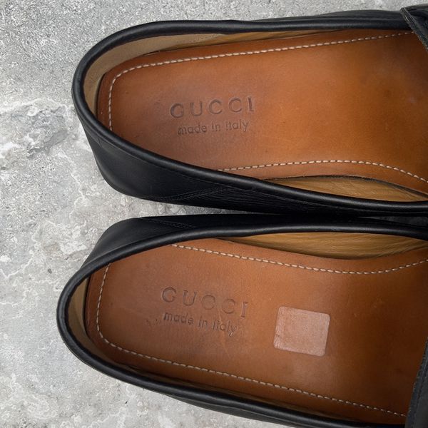 Double G Web Moccasins Black Leather
