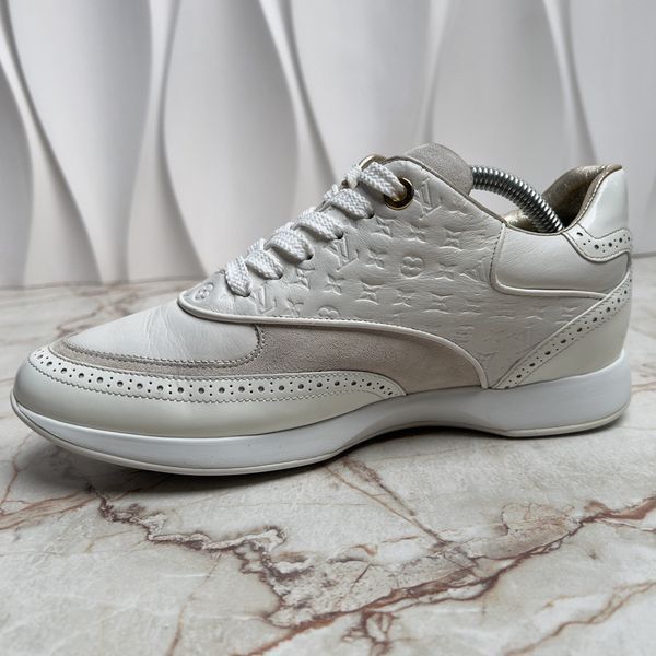 Sneakers Embossed Monogram Ivory Leather
