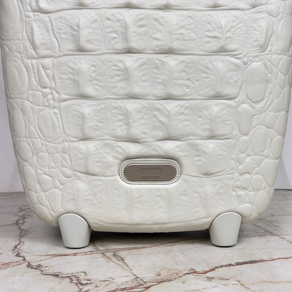 Alexander Mcqueen Spinner Trolley Suitcase Crocodile Embossed Plastic