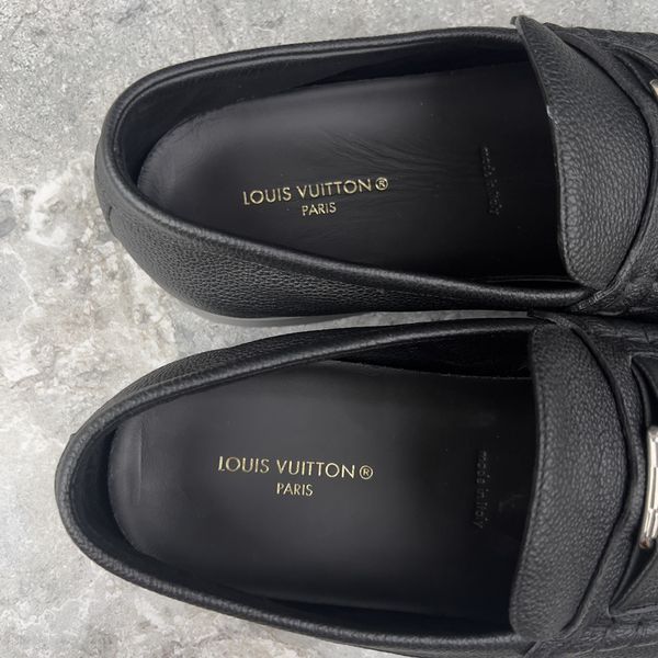 LV Estate Loafers Black Grained Leather