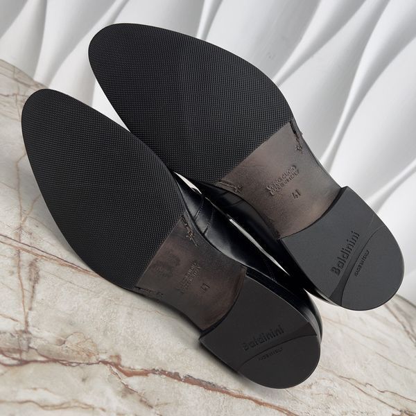 Класичне взуття лофери чорні шкіряні BDSHOES фото