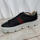 Ace Sneaker Web Bee Embroidered Platform Black Leather