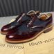 Voltaire Derby Blue Denim Burgundy Leather