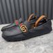 Double G Web Moccasins Black Leather