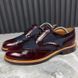 Voltaire Derby Blue Denim Burgundy Leather