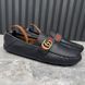 Double G Web Moccasins Black Leather