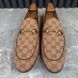 Jordaan Horsebit Loafers GG Signature Beige Ebony Canvas