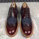 Voltaire Derby Blue Denim Burgundy Leather