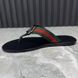 Web GG Buckle Thong Sandals Black Leather