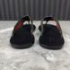 Web GG Buckle Thong Sandals Black Leather