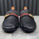 Double G Web Moccasins Black Leather