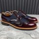 Voltaire Derby Blue Denim Burgundy Leather
