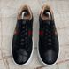 Ace Sneaker Web Bee Embroidered Platform Black Leather