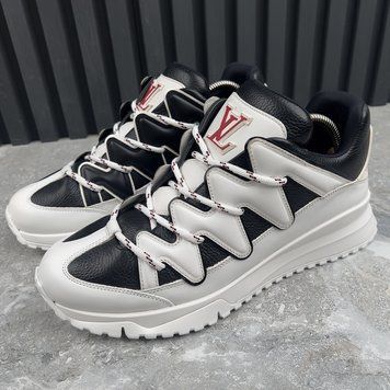 Zig Zag Sneakers Black White Leather