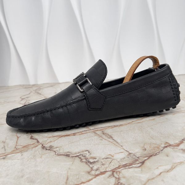 Hockenheim Damier Infini Moccasins Black Leather