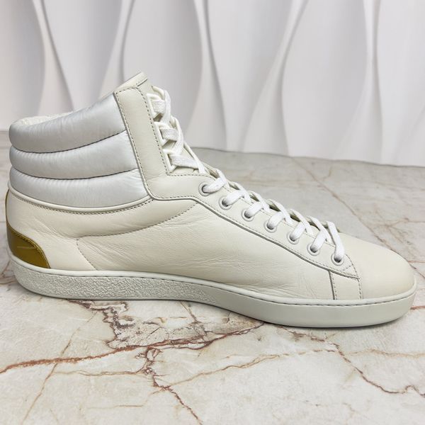 Ace Band Graphic Print Sneakers Calfskin White